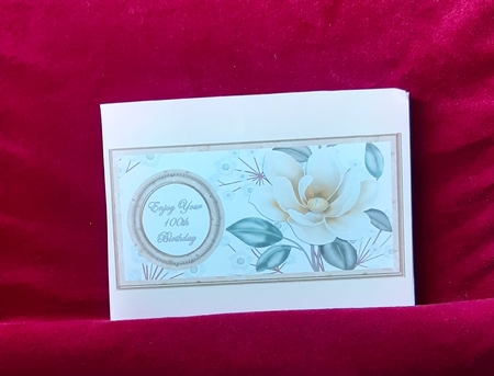 Cream Magnolia 100th Birthday Dl Decoupage Topper by Anne Jackson
