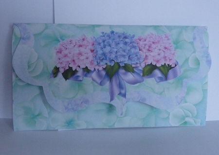 Green Hydrangea Clutch Bag Money/voucher Wallet by Anne Jackson