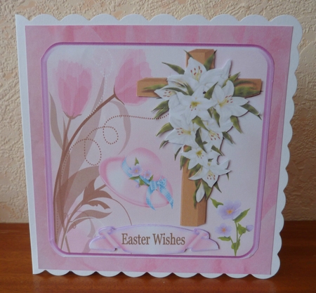 Easter Blessings 5.5 x 5.5ins Card Front by Anne Jackson