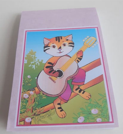 Cat Playing Guitar by Anne Jackson