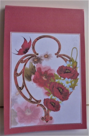 Poppies in Art Deco Frame Quick Card by Anne Jackson