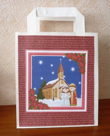 Christmas Nativity Church Scene Topper & Decoupage by Anne Jackson