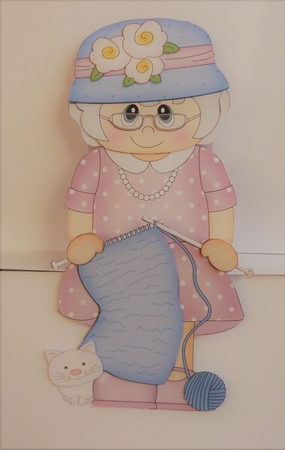 3D on the Shelf Card Kit - Gossip Galz - Knitting Nelly by Anne Jackson