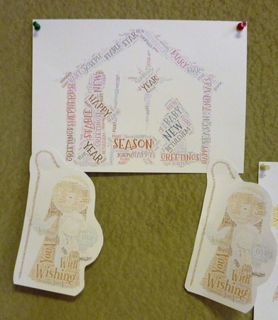 Christmas Nativity Scene Word Art by Anne Jackson