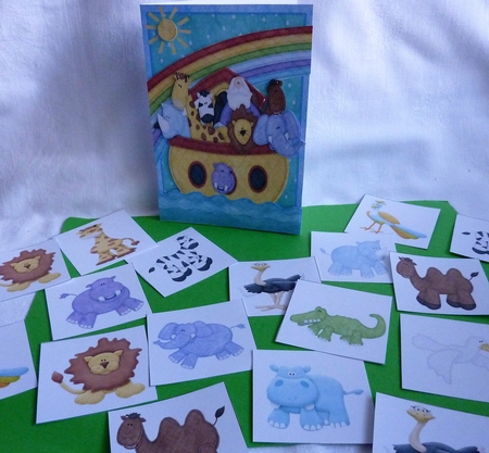 Noah's Ark Memory Game Card by Anne Jackson