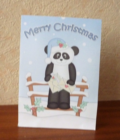 3D Little Christmas Panda Gift Bag Mini Kit by Anne Jackson