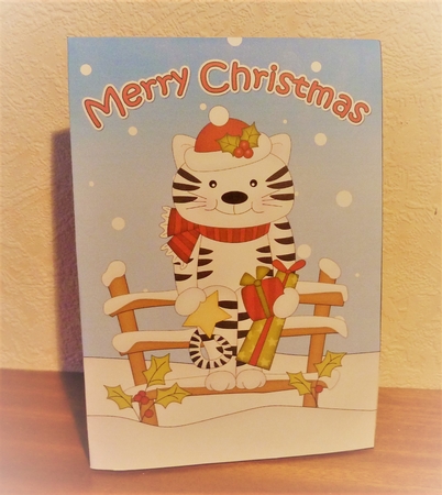 3D Little Christmas Cat Gift Bag Mini Kit by Anne Jackson