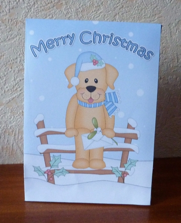 3D Little Christmas Golden Labrador Gift Bag Mini Kit by Anne Jackson