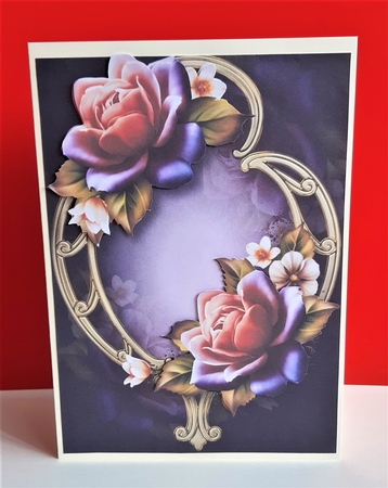 Peach 'twinkle' Roses on Golden Frame by Anne Jackson