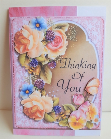 Rose Thinking Of You A5 Card Topper by Anne Jackson
