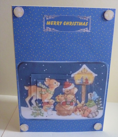 Animal Christmas A5 card front. by Anne Jackson