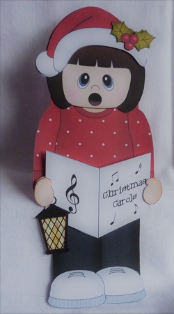 3D On the Shelf Card Kit - Christmas Lady goes Carol Singing by Anne Jackson