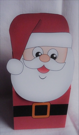 3D Christmas Santa Milk Carton Gift or Treat Box by Anne Jackson