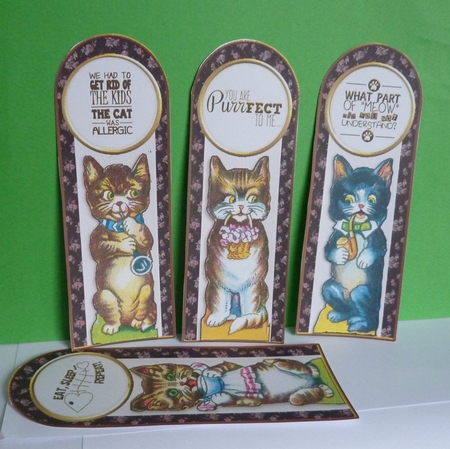 Retro kittens Bookmarks Set Two by Anne Jackson
