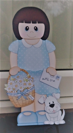 3D On the Shelf Card Kit - Jinny has a Basket of Daisies, letter & Dog Joi by Anne Jackson