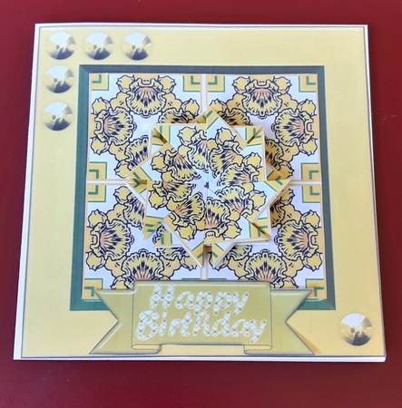 JJ DAFFODIL EASTER OR BIRTHDAY TEA BAG CARD 6X6 by Anne Jackson