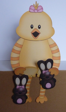 3D On the Shelf Card Kit - Little Easter Chick Mallow has Chocolate Bunnies by Anne Jackson