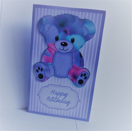 Teddy Bear Money/Voucher Wallet or Envelope - Purple Floral by Anne Jackson