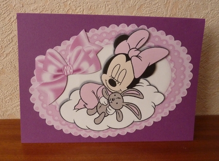 sweet dreams little mouse in pink on a cloud with bow A5 by Anne Jackson