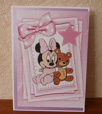 Time for bed with my little teddy with spotty bow on lace A4 by Anne Jackson