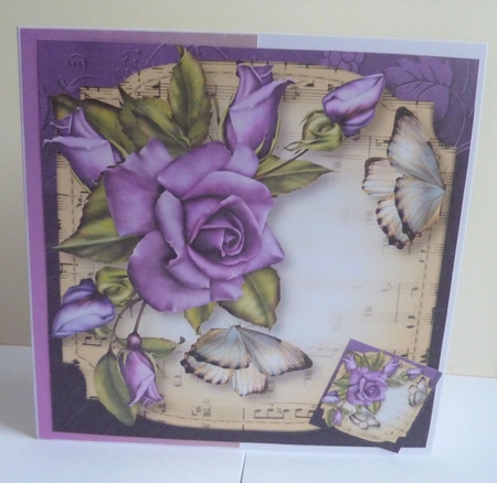 Sheet Music Plaque - Heritage Rose 8x8 by Anne Jackson