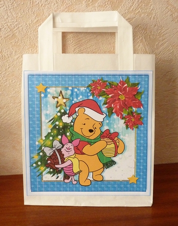 Christmas With Pooh Card Front 2 by Anne Jackson