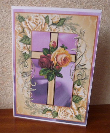Sympathy Cross With Roses 2 by Anne Jackson