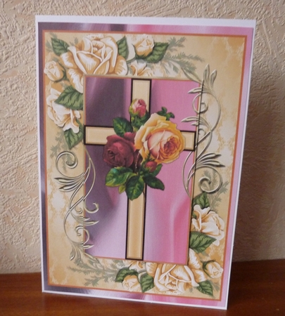 Sympathy Cross With Roses 3 by Anne Jackson