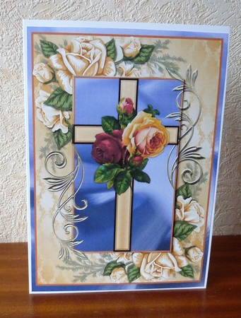 Sympathy Cross With Roses 4 by Anne Jackson
