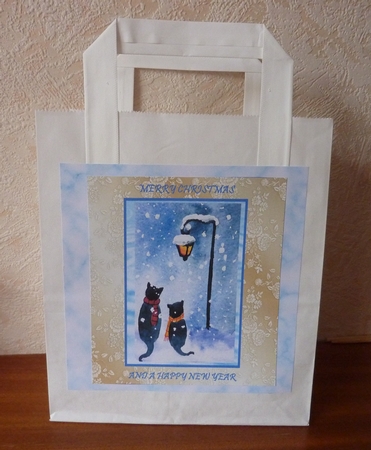 Two Cats And A Lantern 7 x 7  by Anne Jackson
