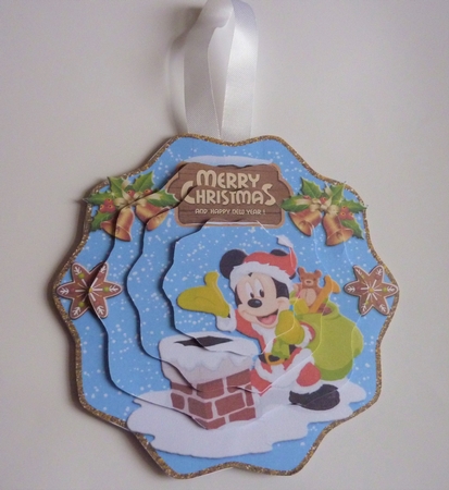 3D Shaped Keepsake Christmas decoration Mickey 1 by Anne Jackson