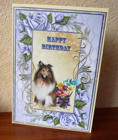 Collie Dog and Flowers by Anne Jackson