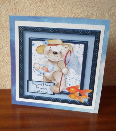 Caught a Fish Card Topper by Anne Jackson