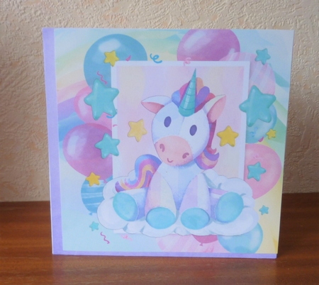 Gorgeous Cuddly Toy Unicorn 8x8 by Anne Jackson