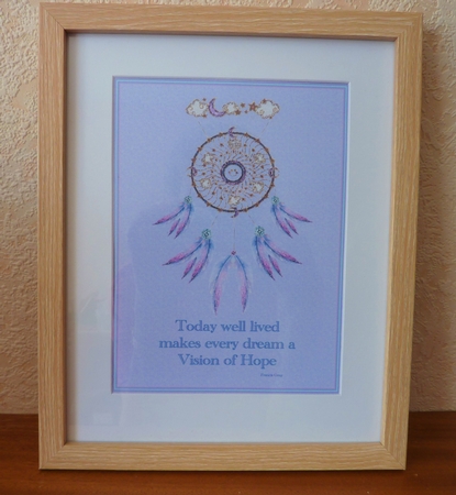 A4 Dreamcatcher picture for framing or large card front. by Anne Jackson