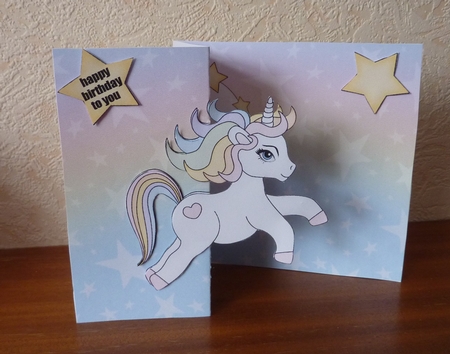 3D Shaped No-Hole Fold Back Mini Kit -   Cute Little Baby Unicorn Rainbow  by Anne Jackson