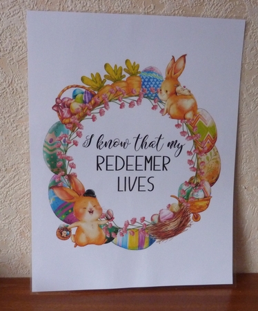 Easter Word Art Printable Bunny Wreath Wall Decor Print Designed at 8x10  by Anne Jackson