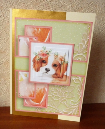 Cardtopper Pyramids 1381 little puppy by Anne Jackson