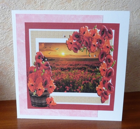 The Poppy Field At Dawn Topper 7x7 by Anne Jackson