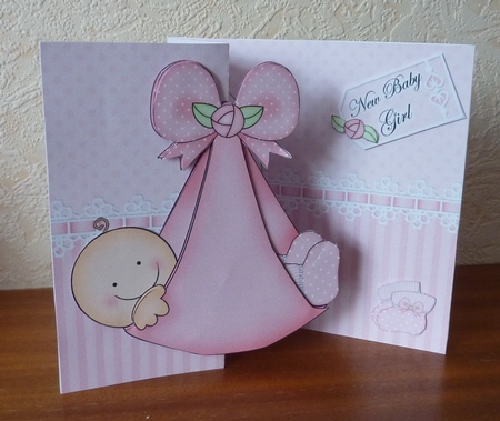 3D Shaped No-Hole Fold Back Mini Kit -   New Baby Girl by Anne Jackson
