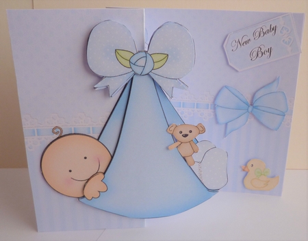 3D Shaped No-Hole Fold Back Mini Kit -   New Baby Boy by Anne Jackson