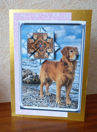 JJ LOVE MY DOG GOLDEN RETRIEVER 5x7 TEA BAG CARD by Anne Jackson