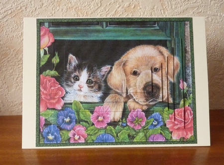 Cute Pups and Flowers Pyramid 1 by Anne Jackson