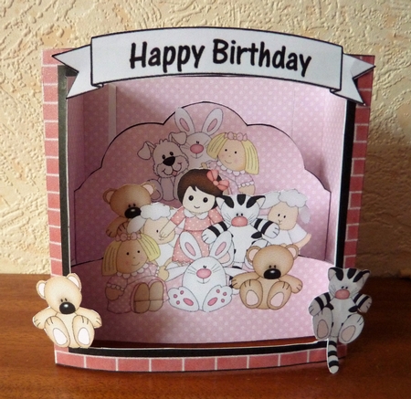 3D Shadow Box Card Mini Kit  -  The Hug-a-Bear Soft Toy Shop by Anne Jackson