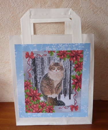 Gorgeous Grey Cat In The Snow 8x8 by Anne Jackson