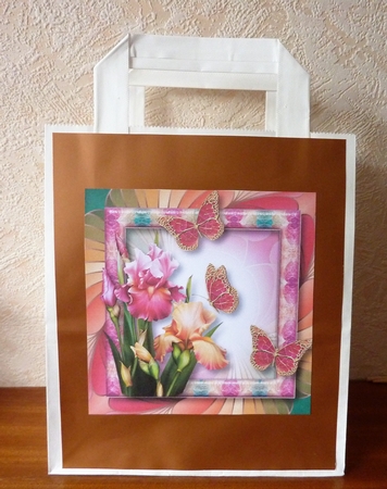 Art Nouveau Bright & Butterflies - Blush Iris 8x8 by Anne Jackson