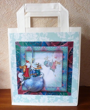 Art Nouveau Bright Christmas - Santa Ornament 8x8 by Anne Jackson