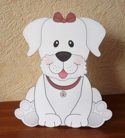 3D Cute Canine Treat Box Gift Set Mini Kit - Little White Labrador Dog Dinky by Anne Jackson