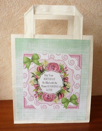 Birthday filled with sunshine and love floral green bow 8x8 by Anne Jackson
