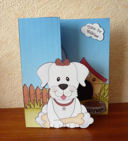 3D Shaped No-Hole Fold Back Mini Kit - Little White Labrador Dog Dinky by Anne Jackson